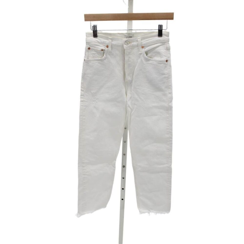 Citizens of Humanity Womens Cropped Jeans White High Rise Size 24